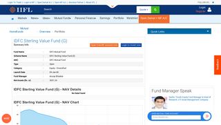 IDFC Sterling Value Fund (G) - IDFC Mutual Fund -Nav Details, Nav ...