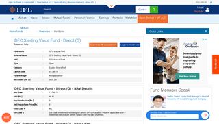 IDFC Sterling Value Fund - Direct (G) - IDFC Mutual Fund -Nav Details ...