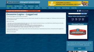 Excessive Logins – Logged out – Iditarod