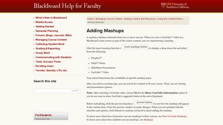 Adding Mashups · Blackboard Help for Faculty