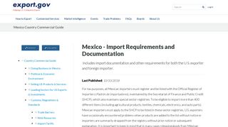 Mexico - Import Requirements and Documentation | export.gov