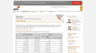 Mexico - Taxes on personal income - PwC Tax Summaries