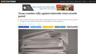 Texas counties rally against statewide court records portal | The ...