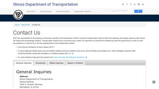 Contact Us - Illinois Department of Transportation - Illinois.gov