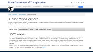 Subscription Services - Illinois Department of Transportation