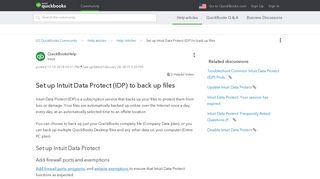 Set up Intuit Data Protect (IDP) to back up files - QuickBooks ...