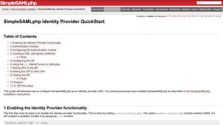 SimpleSAMLphp Identity Provider QuickStart