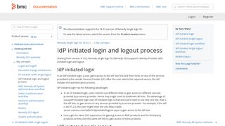 IdP initiated login and logout process - Documentation for Remedy ...