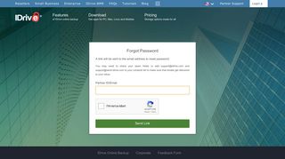 IDrive Online Backup - reset your password