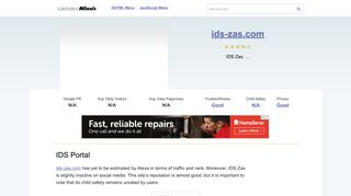 Ids-zas.com website. IDS Portal.
