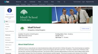 Idsall School - Tes Jobs