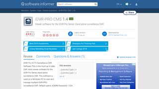 iDVR-PRO CMS 1.4 - Informer Technologies, Inc.