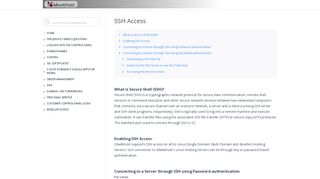 SSH Access | KnowledgeBase - Control Panel Login