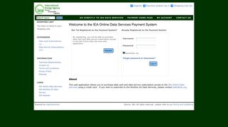 IEA Online Data Services. Login
