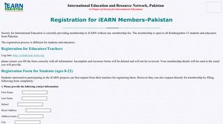 Join iEARN Students - iEARN Pakistan