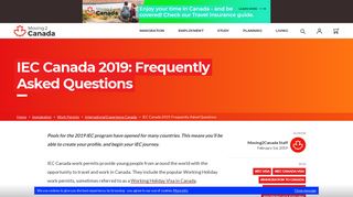IEC Canada 2018-2019 | Working Holiday Program | Moving2Canada