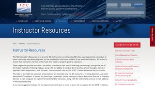 Instructors Resources - Independent Electrical Contractors