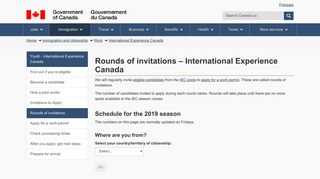 Rounds of invitations – International Experience Canada - Cic.gc.ca