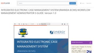 INTEGRATED ELECTRONIC CASE MANAGEMENT SYSTEM ...