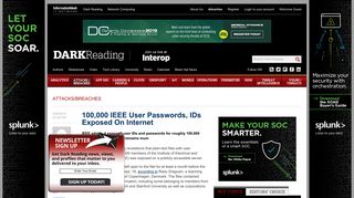 100,000 IEEE User Passwords, IDs Exposed On Internet - Dark Reading