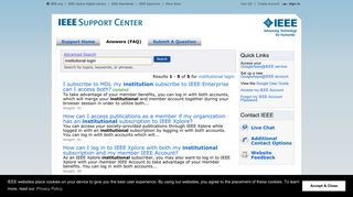 institutional login - IEEE Support Center