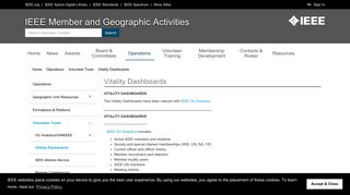 Vitality Dashboards - IEEE Member and Geographic Activities