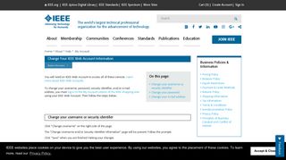 IEEE - Change Your IEEE Web Account Information