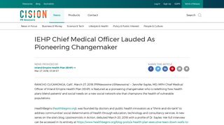 IEHP Chief Medical Officer Lauded As Pioneering Changemaker