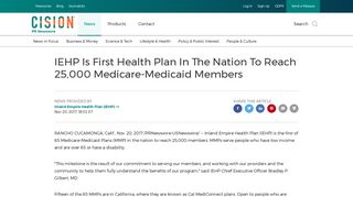 IEHP Is First Health Plan In The Nation To Reach 25,000 Medicare ...