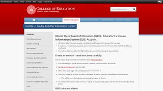 Educator Licensure System (ELIS) | College of Education - Illinois State