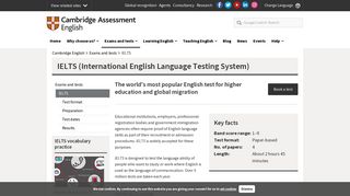 IELTS (International English Language Testing System) | Cambridge ...