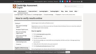 How to verify results online - Cambridge English