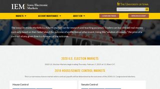 IEM - Iowa Electronic Markets - The University of Iowa