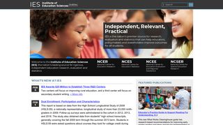 Institute of Education Sciences (IES) Home Page, a part of the U.S. ...