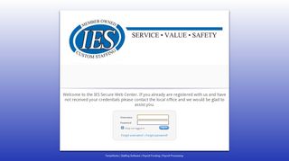 Welcome to the IES Secure Web Center. If you already are registered ...