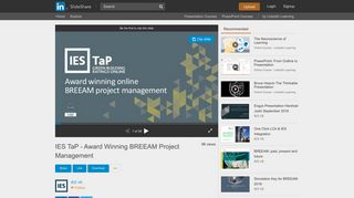 IES TaP - Award Winning BREEAM Project Management - SlideShare
