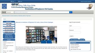 Library, The Institution of Engineers Sri Lanka catalog