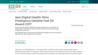 Ieso Digital Health Wins Prestigious Deloitte Fast 50 Award 2017