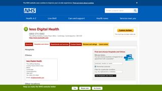 Hospitals and clinics - Ieso Digital Health - NHS