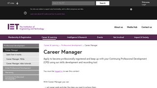 Log-in to Career Manager - The IET