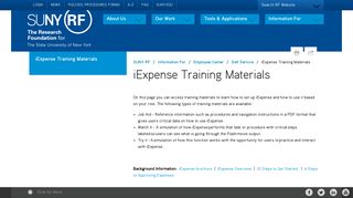 iExpense Training Materials - RF for SUNY