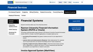 Financial Systems - Financial Services - Ryerson University