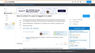 How to check if a user is logged-in in php? - Stack Overflow