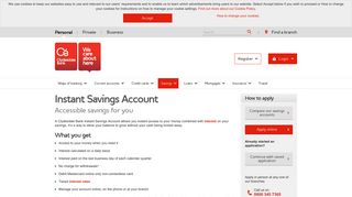 Clydesdale Bank's Instant Savings Account | Clydesdale Bank