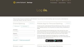 Log In - Luther Burbank Savings