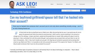 Can my boyfriend/girlfriend/spouse tell that I've hacked into their ...