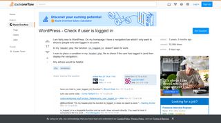 WordPress - Check if user is logged in - Stack Overflow