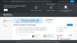 Check if wp-login is current page - WordPress Development Stack ...