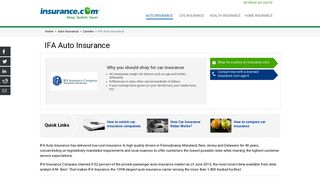 IFA Auto Insurance coverage, discounts and claims information