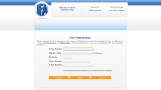 IFA Insurance - Customer Registration - IFA Auto Insurance